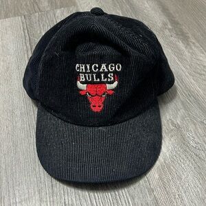 Vintage AmaPro Chicago Bulls corduroy zipper back hat/black/ one size